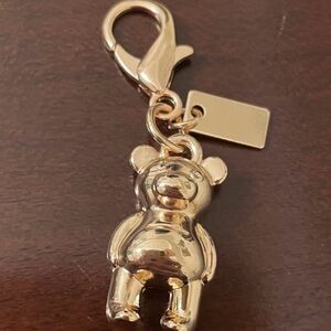 Coach Gold Teddy Bear Charm Keychain